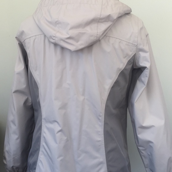 Eddie Bauer Weather-edge gray jacket with hood Lg - Picture 2 of 6